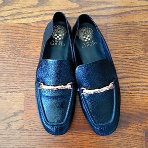 NWOT Vince Camuto Womens Perenna Leather Slip On Loafers Black size 8.5